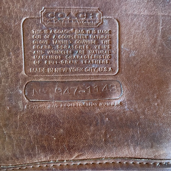 Vintage Coach Slim Satchel Compact Bonnie Cashin Brown Glove Tanned Leather - Picture 14 of 16